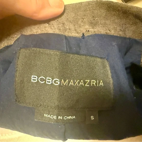 BCBGMaxAzria Olive Green Blazer with Midnight Accents - Picture 2 of 8